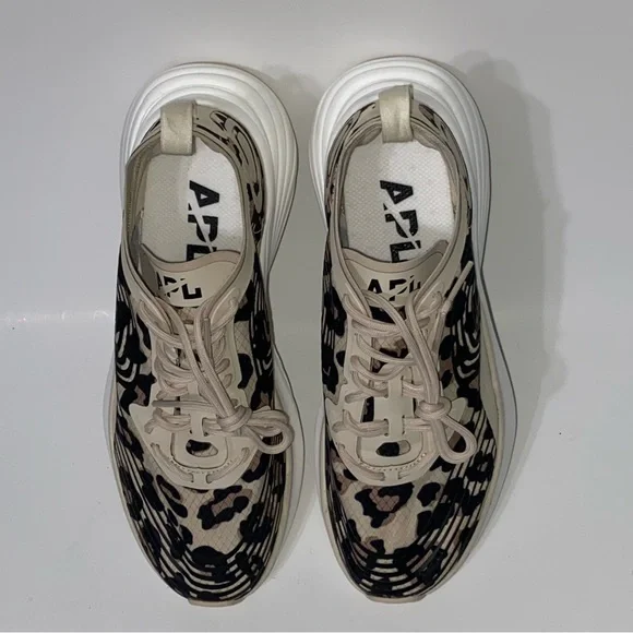 NEW APL StreamlineWomen's Parchment Black Leopard Running Shoes Size 5.5 $320